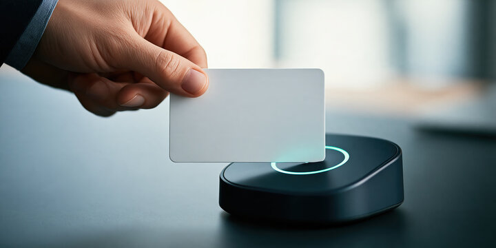 Office contactless payment card near reader