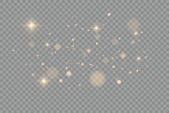 Vector bokeh lights effect isolated on transparent background. Soft blured bokeh and lights png