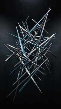 Floating Axis Sculpture, Futuristic Computational Spatial Geometry
