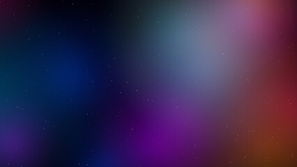 Vibrant space illustration with colorful nebula clouds and bright distant star dust particles © MD