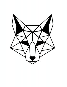 Modern Geometric Polygon Pattern Wolf Head Vector Art