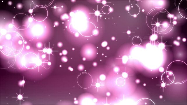 Glowing purple bokeh lights and floating circles background
