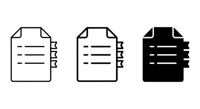 Document Icons Set, Checklist and List Symbols, Vector Graphics for Organization and Planning