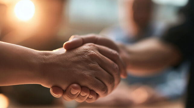 Close-Up of Business People Shaking Hands After Successful Agreement