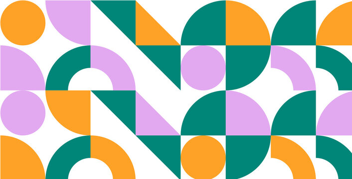Colorful geometric abstract design with overlapping shapes