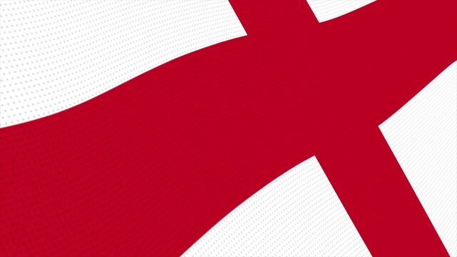 Flag of England waving slowly in the foreground and moving upwards.