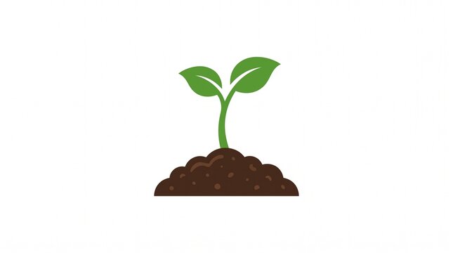 Green sprout growing from soil vector icon for projects/369998232293 ecological concept