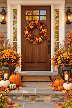 Cozy Autumn Harvest Porch, autumn porch, fall porch, harvest porch, autumn decor, fall decor, cozy home, farmhouse porch, front porch, seasonal decoration, harvest season, autumn season, pumpkins, pum