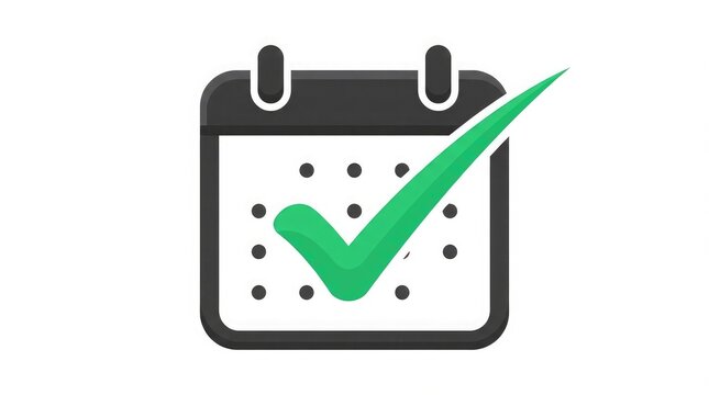 Calendar icon with green checkmark