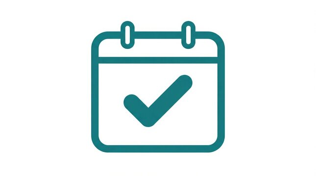 Checkmark on a hanging calendar icon