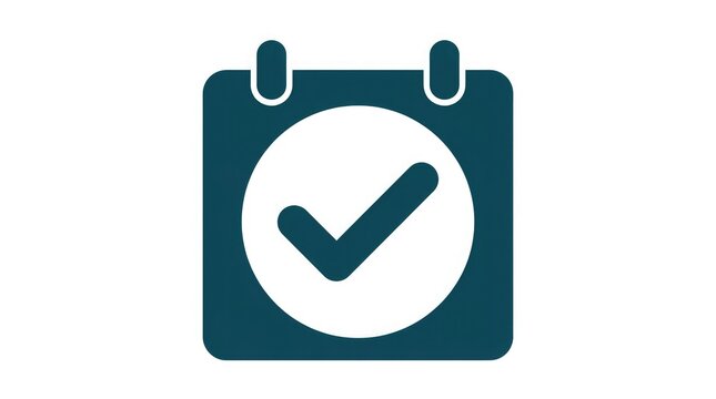 Checkmark inside calendar icon design