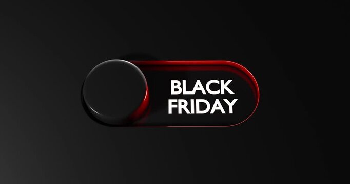 Black Friday and Cyber Monday text with switch. 3d render video. 