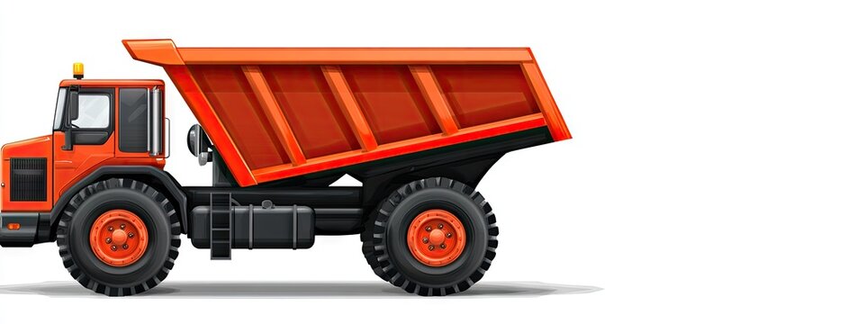 High-quality 3D rendering of a heavy mining truck with detailed features in an isometric view against a clean background