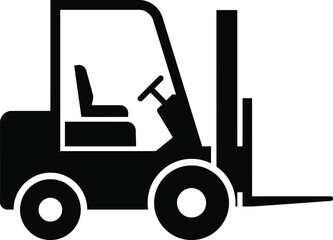 Forklift Truck Vector Icon  Warehouse Machinery and Industrial Lift Vehicle Silhouette  Forklift Transport and Logistics Graphic © Hira