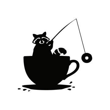 cat with a cup of tea
