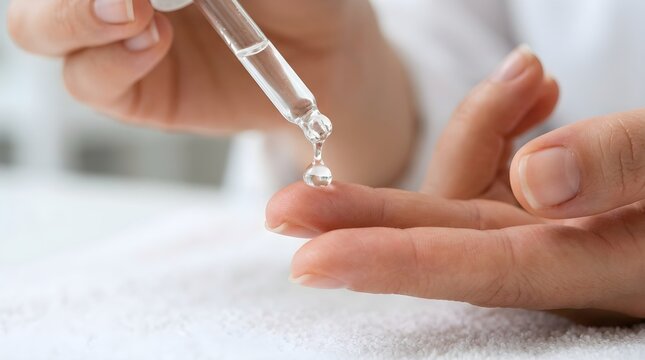 Hand Dropping Liquid In Studio