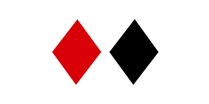 Red and black diamond shape icons for card games or ui design assets.