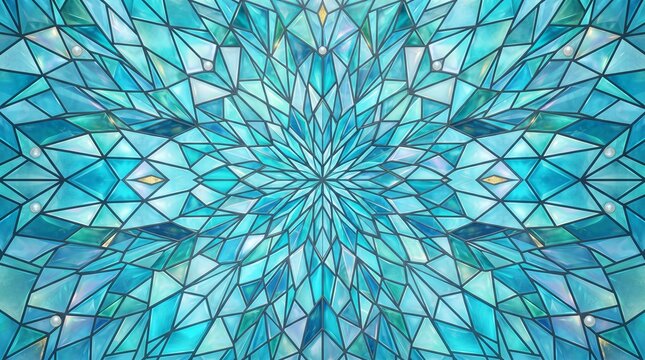 Turquoise kaleidoscope glass
