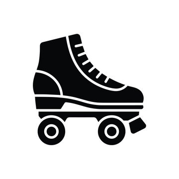 Quad roller skate vector icon isolated on white background for retro sports and roller derby concept