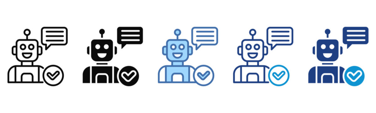Ai Agent icon set multiple style collection