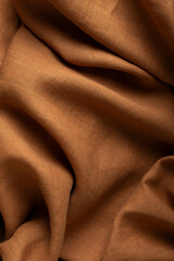 Obraz premium Rust Brown Linen Fabric Folds