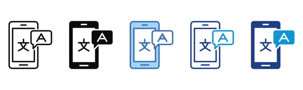 Translation icon set multiple style collection