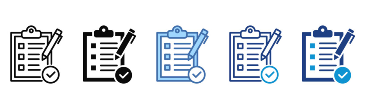 Summarization icon set multiple style collection