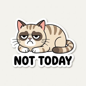 Grumpy cat saying not today