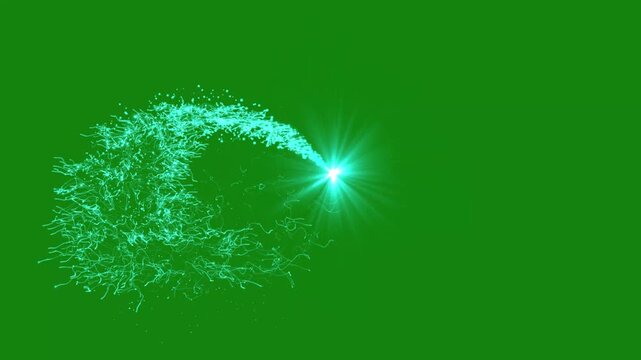 abstract paste line glitter sparkle trail particle optical flare animation, 4k abstract glitter stream motion on green screen background luxury magical star trail transition