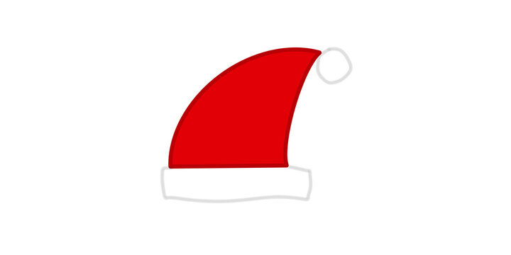 Red santa hat vector graphic illustration isolated on background.