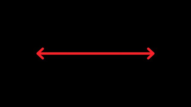 Red double-headed arrow icon animation for ui and directional signage