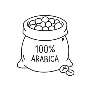 100 Arabica Coffee Beans Bag with Two Beans