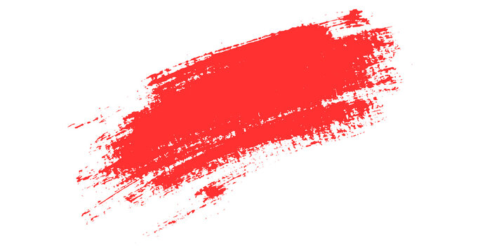 Red dry brush stroke paint swipe abstract artistic grunge texture background vector png