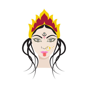 Goddess Kali Vector Illustration for Hindu Festival and Religious Design