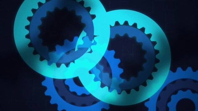 Rotating mechanical gears seamless loop motion background