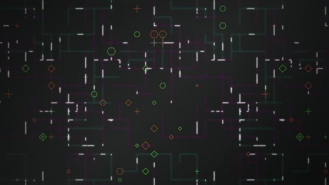 Circuit board schematic data grid seamless loop motion background