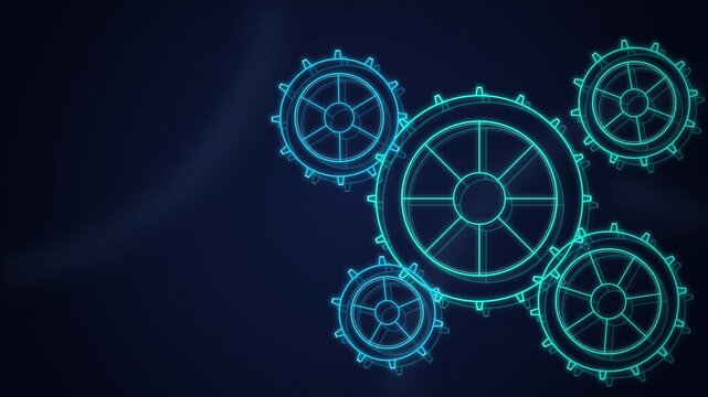 Stylized interlocking gears rotating seamless loop motion background