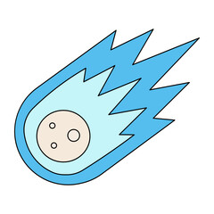 Blue comet or meteor falling through outer space in vector illustration style © Nd Studio 