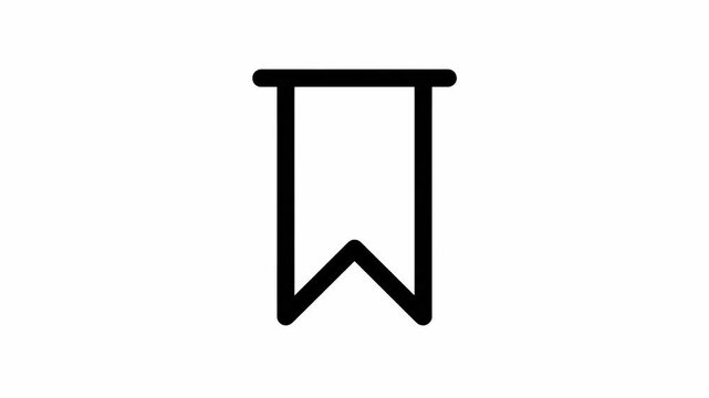 Simple black ribbon icon animation displayed on a white background as a clean minimal vector motion graphic video file loop