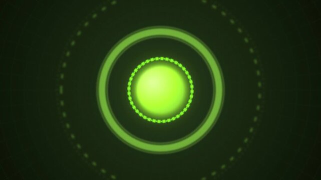 Green HUD circular interface elements seamless loop motion background