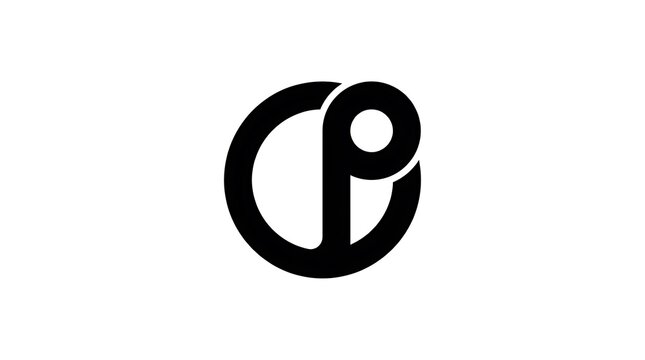 Black circle with white cd icon inside for media or design use