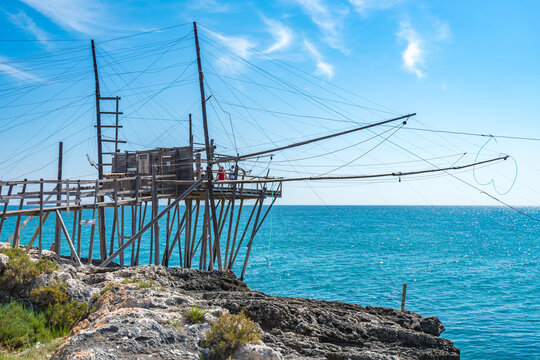 Trabucco - Traditional Wooden Fishing Structure in Vieste, Gargano, Puglia, Italy