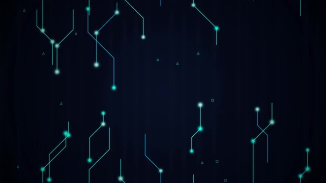 Circuit board schematic glowing network seamless loop motion