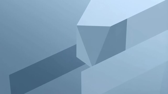 Blue geometric planes drift through a minimal abstract digital space. Website hero section, technology branding, and title sequence.