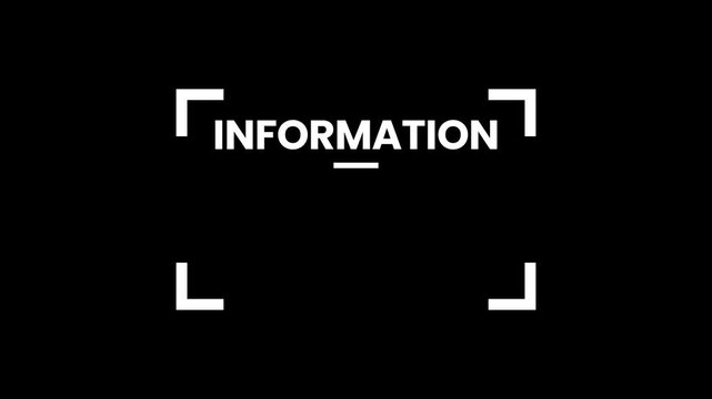 HUD-style graphic overlay with "INFORMATION" text and corner brackets on black