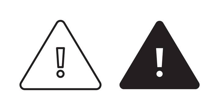 attention sign flat outline in black