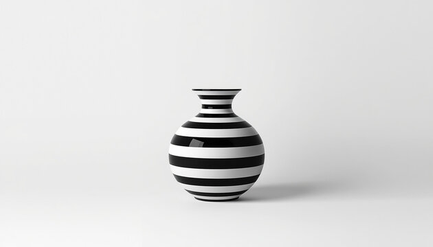 Minimalist Rubin Vase Optical Illusion with Two Faces in Monochromatic Black and White