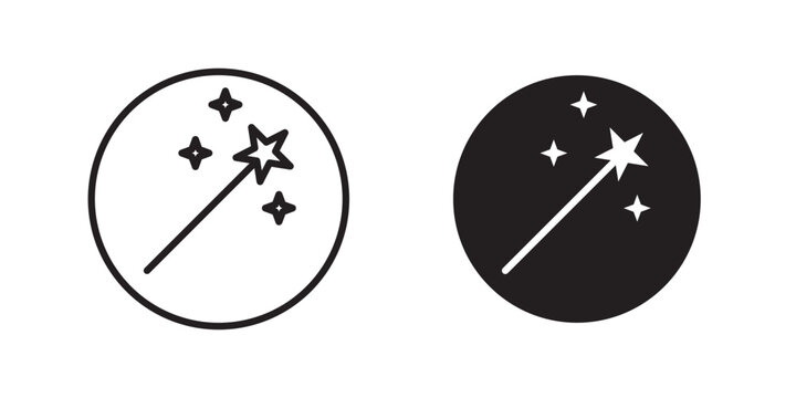 Wand icon flat outline in black