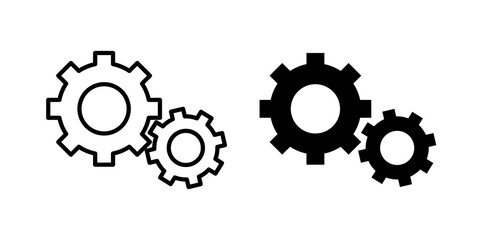 Plakat Settings icon flat outline in black