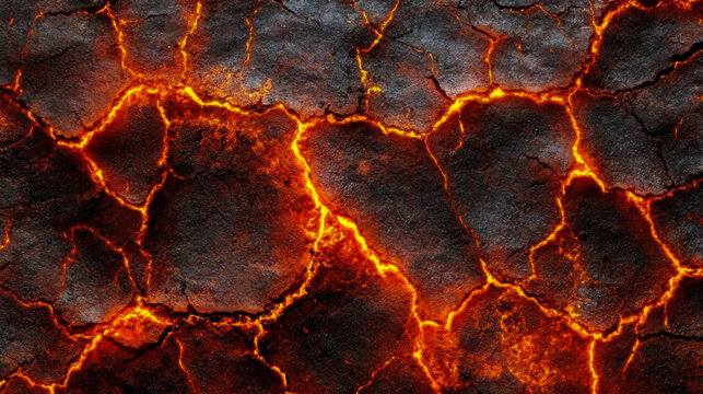 heat red cracked ground texture after eruption volcano